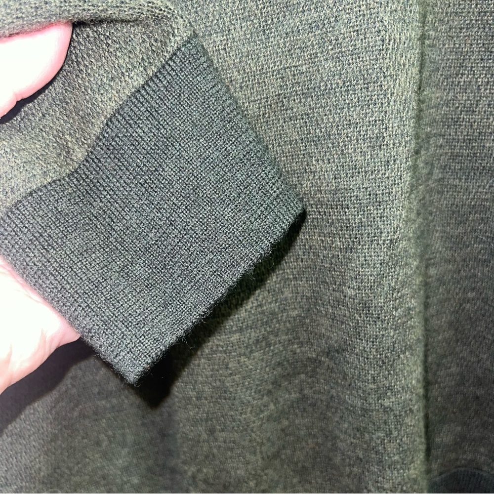 Brooks Brothers Extra Fine 100% Merino Wool 1/4 Zip Sweater Olive Green - Picture 5 of 10